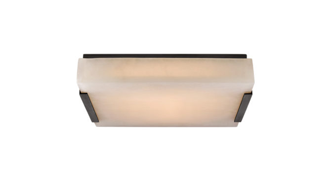 Visual Comfort Covet Tall Box Alabaster Wall Light - Antique Burnished Brass