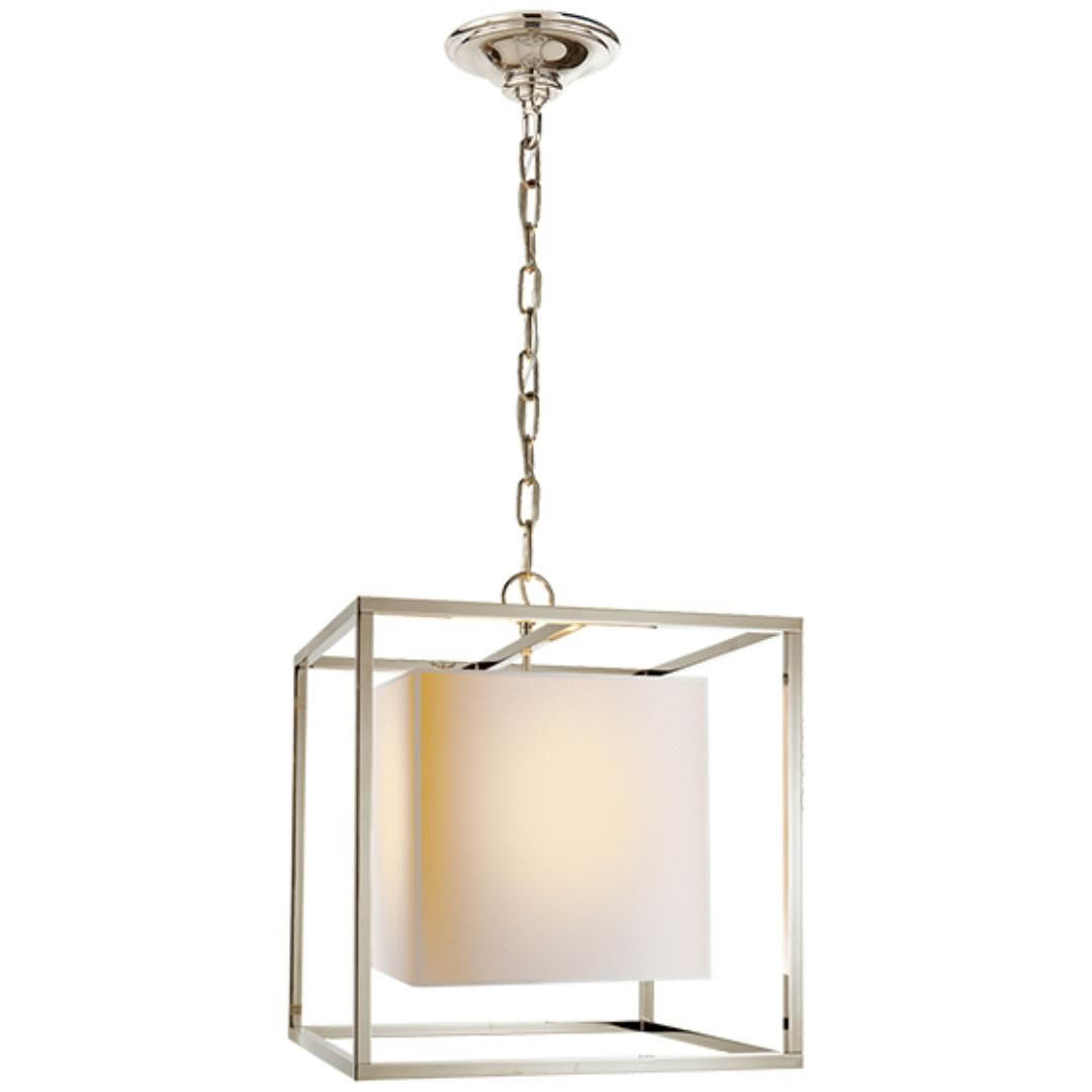 Caged-Small-Lantern-Polished-Nickel-with-natural-paper-shade