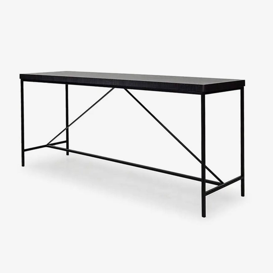 Modern black metal console table