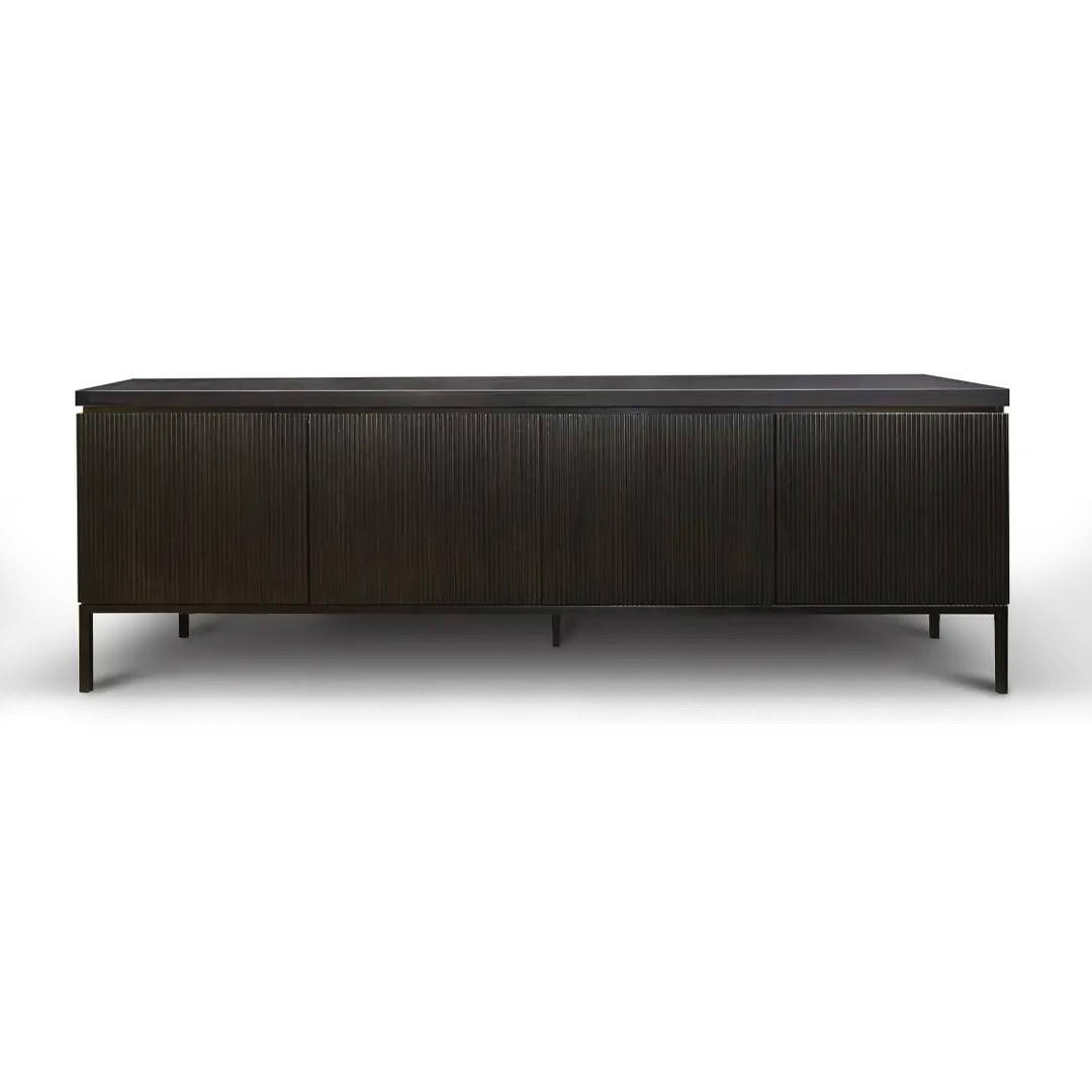 Dark wood modern low-profile credenza