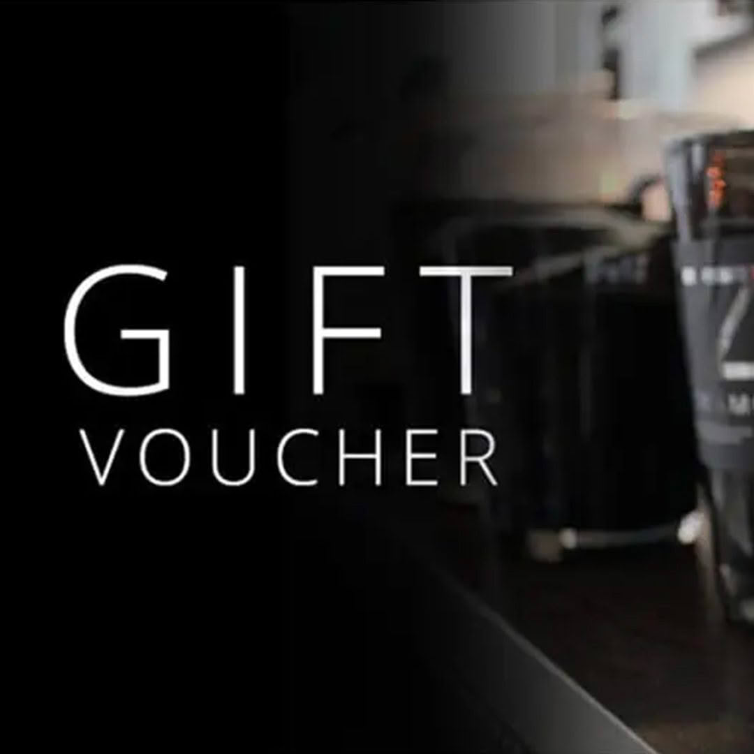 Dark coffee themed 'Gift Voucher' advertisement