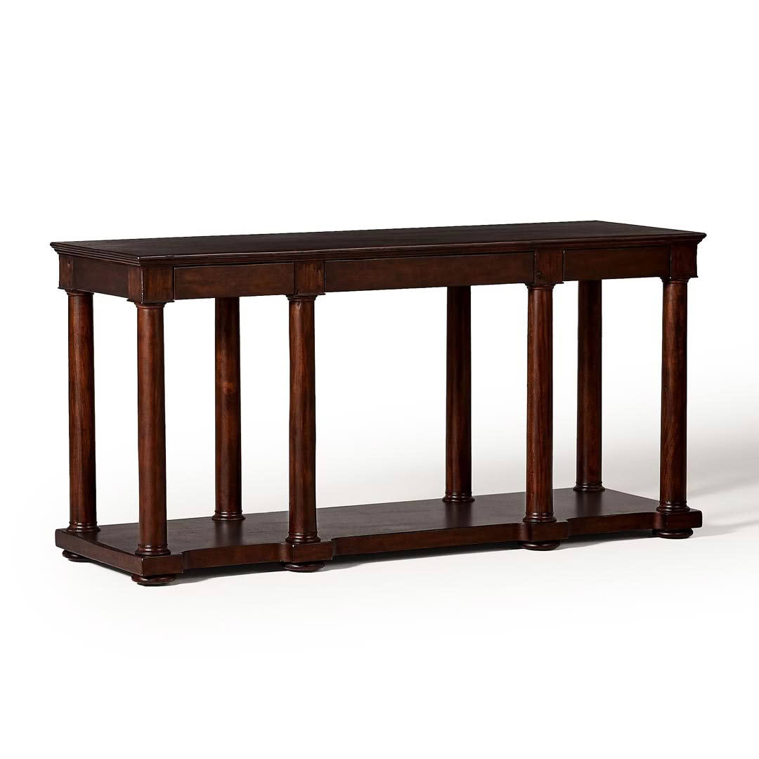 Elegant wooden console table with columns