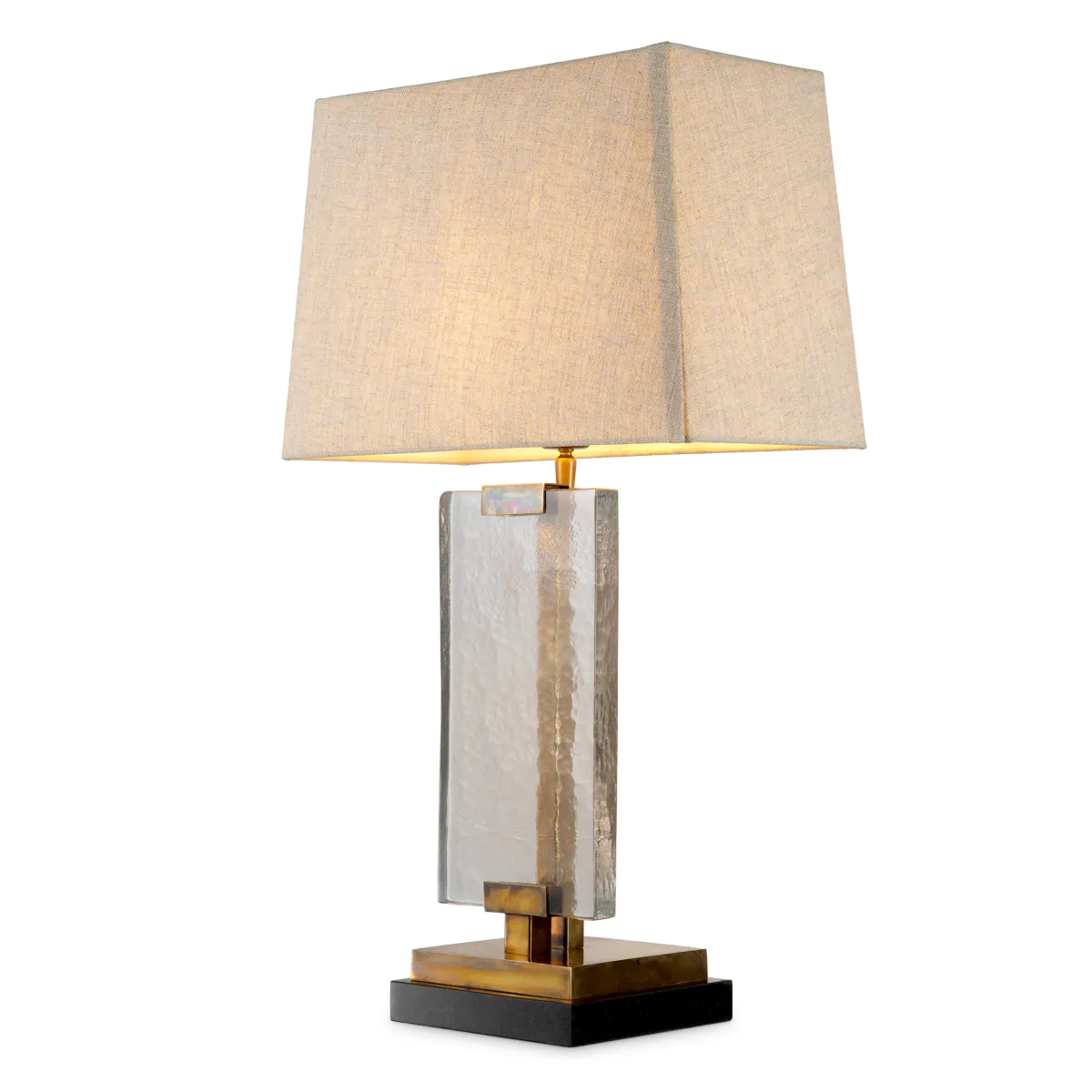 Elegant modern table lamp with rectangular shade and base