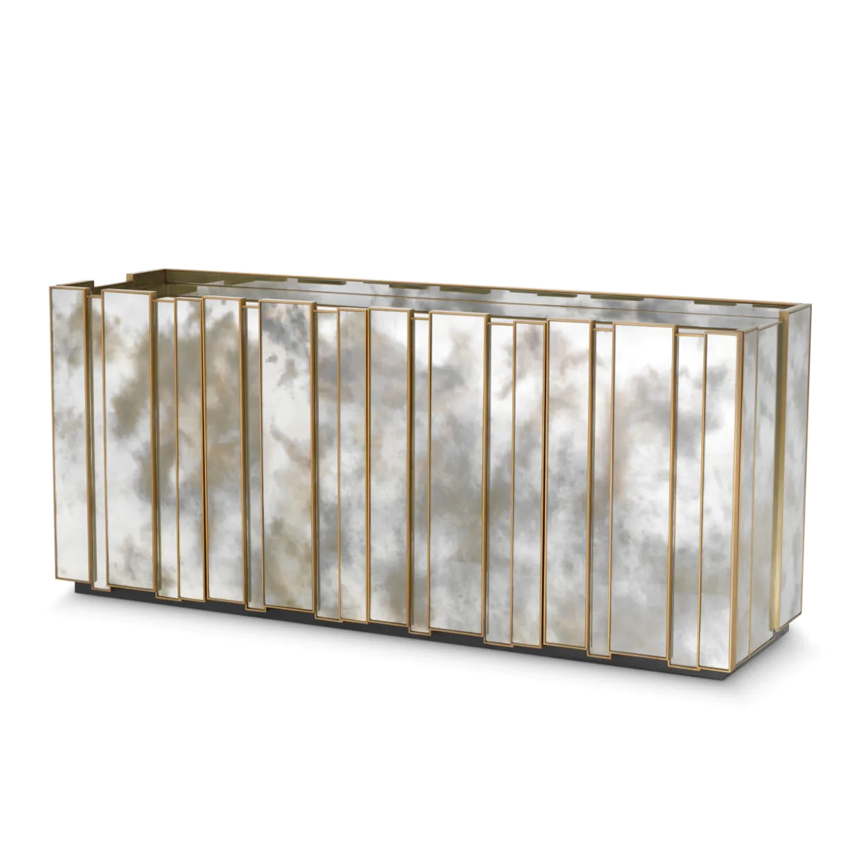 Luxurious marble patterned gold cabinet