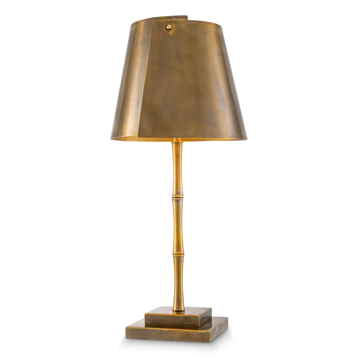 Elegant bronze table lamp isolated on white