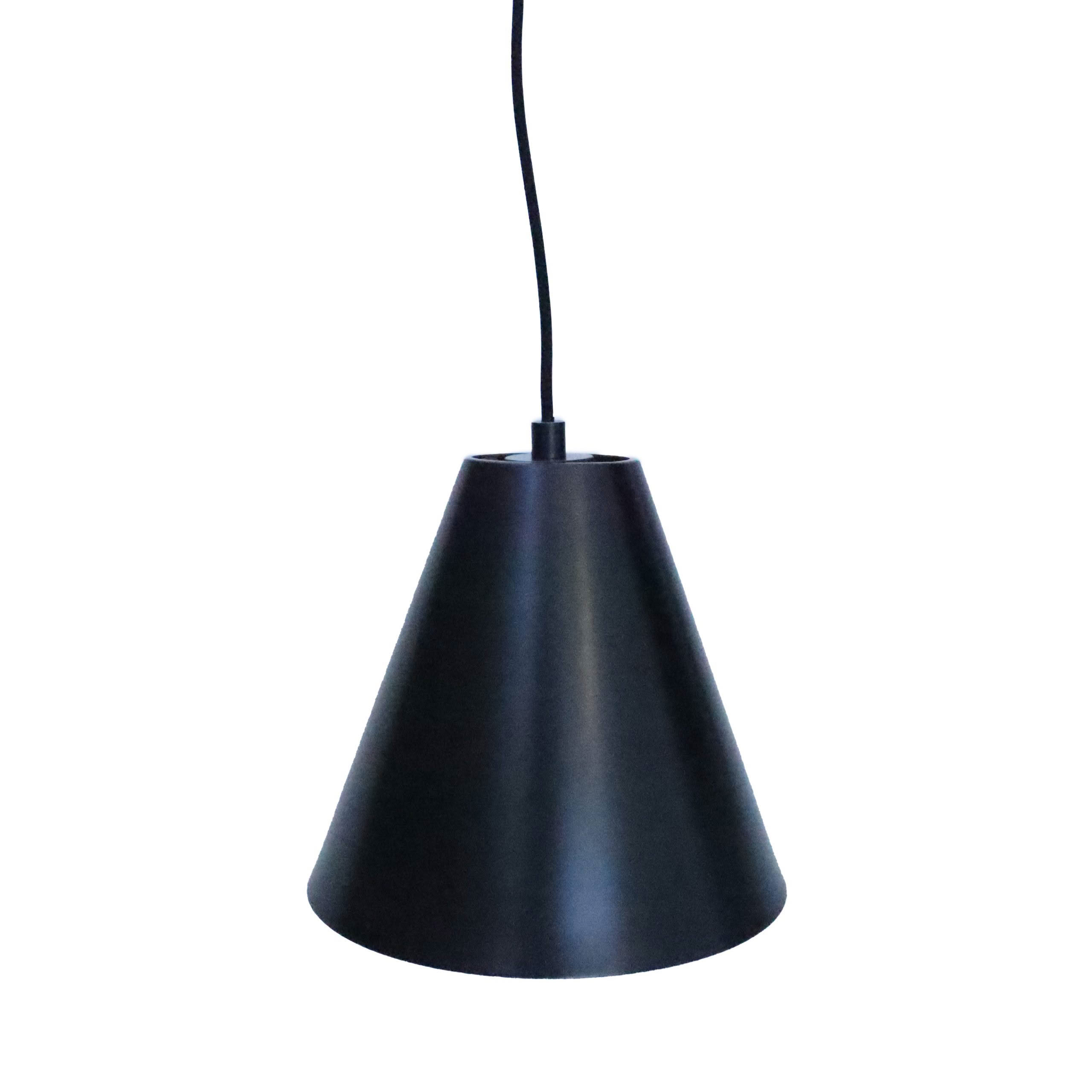 Black modern hanging pendant lamp isolated on white