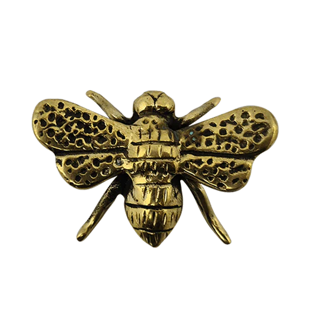 Vintage brass bee pin with detailed wings and body