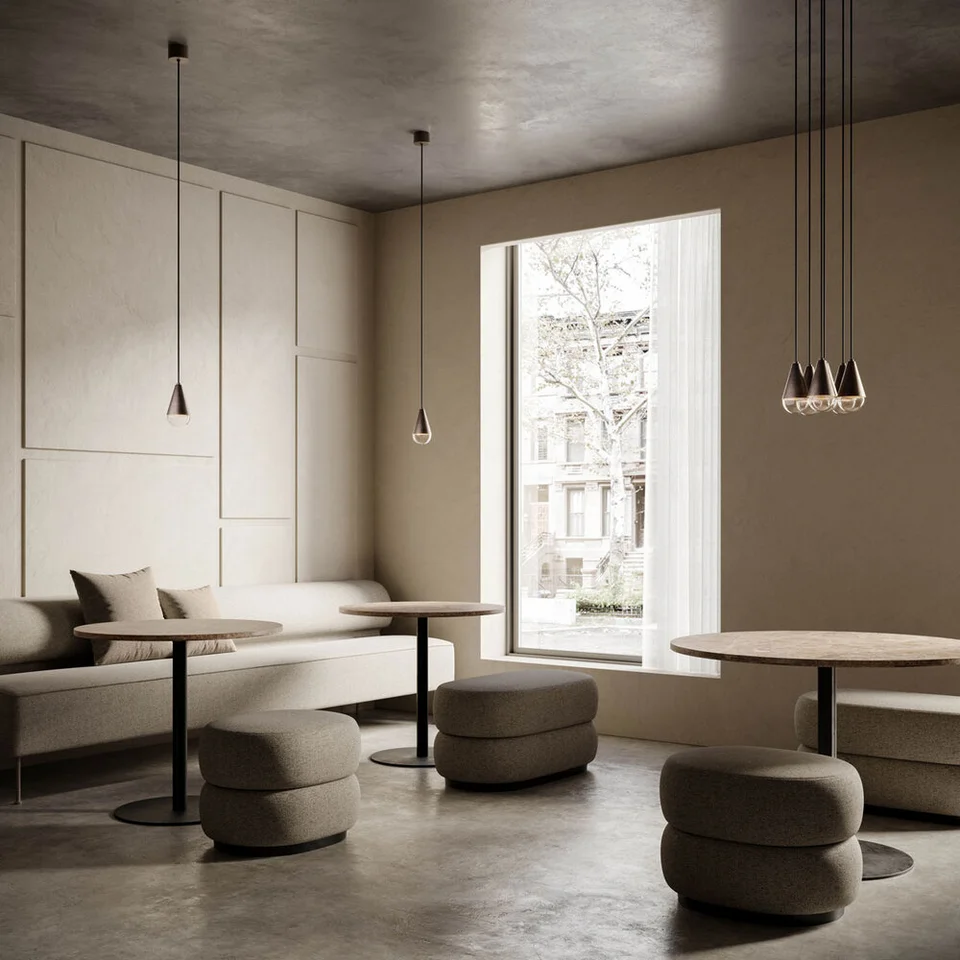 Minimalist interior design with elegant furniture and lighting