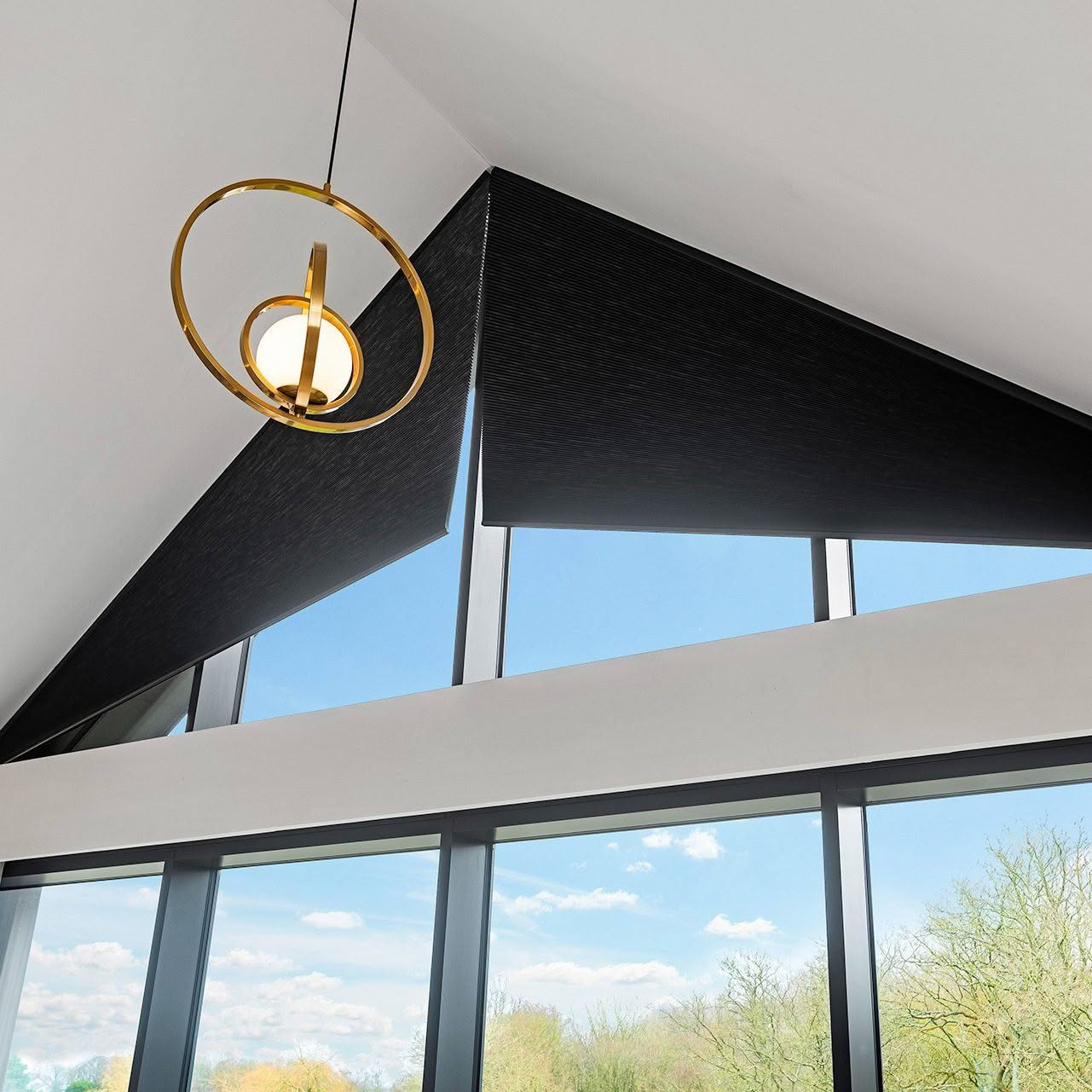 Modern ceiling light in stylish architectural interior