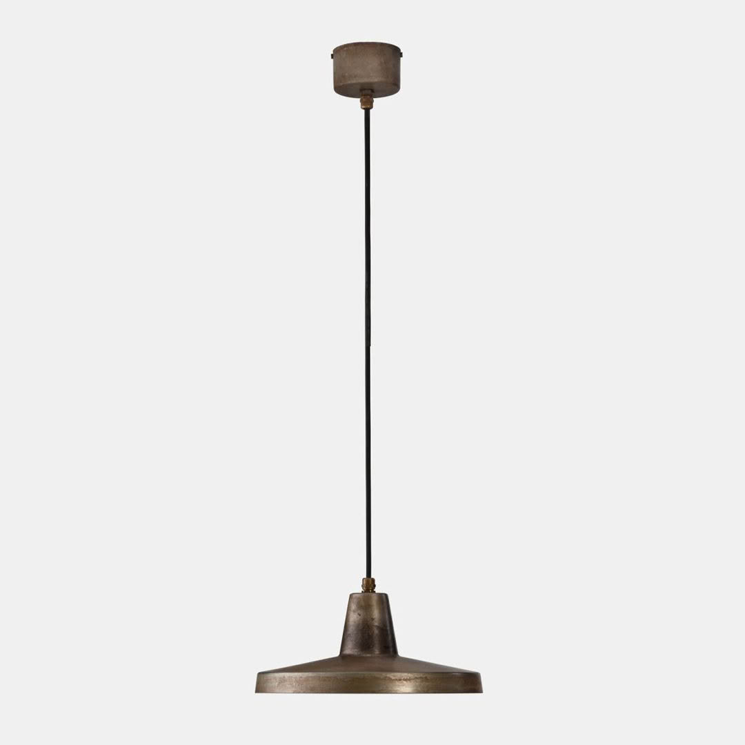 Vintage bronze pendant light on white background