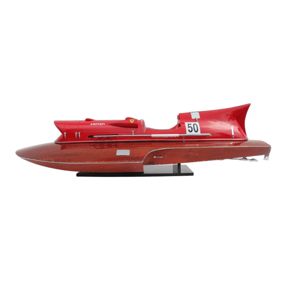 Red vintage Ferrari hydroplane model number 50