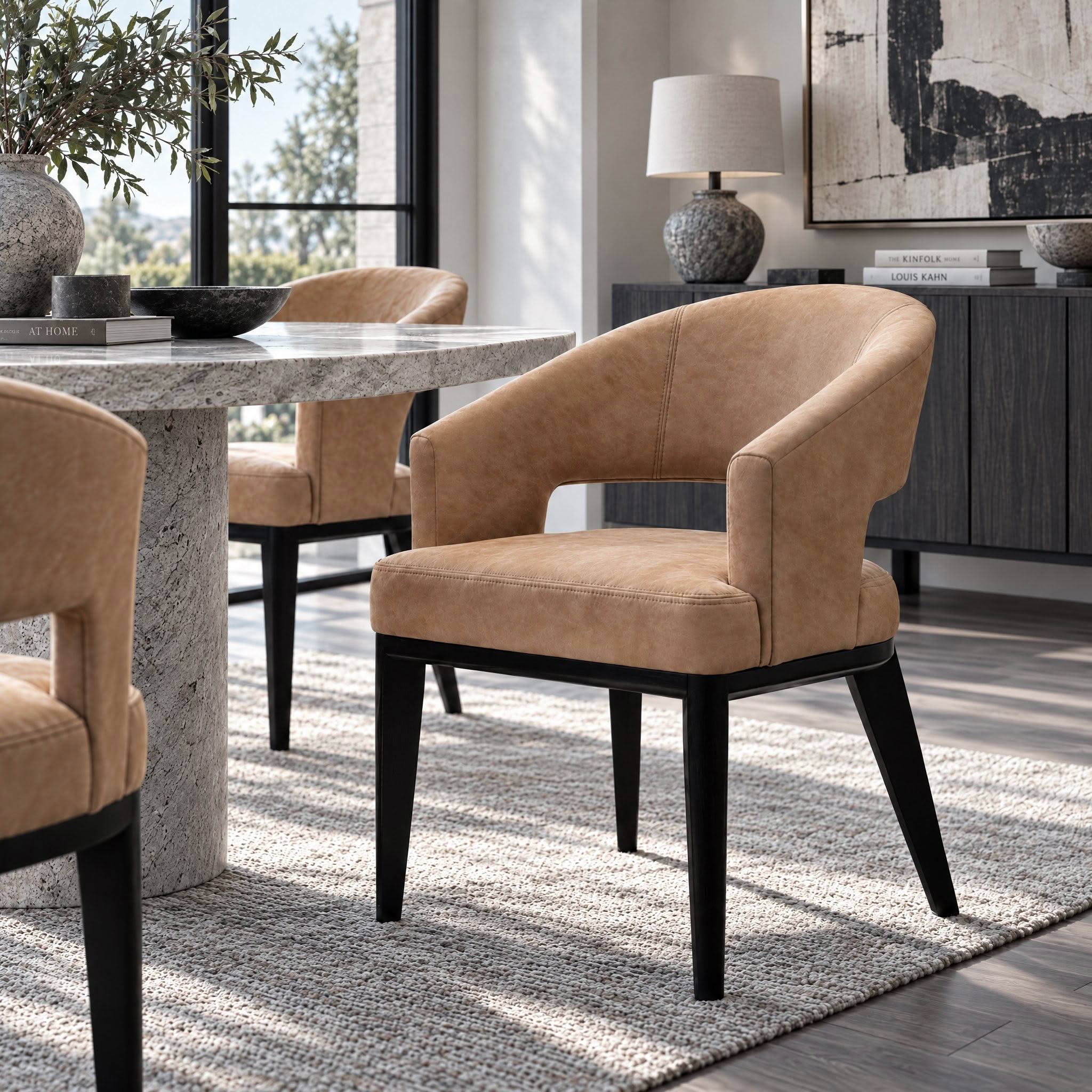 MARGAUX_DINNING CHAIR_ tan leather